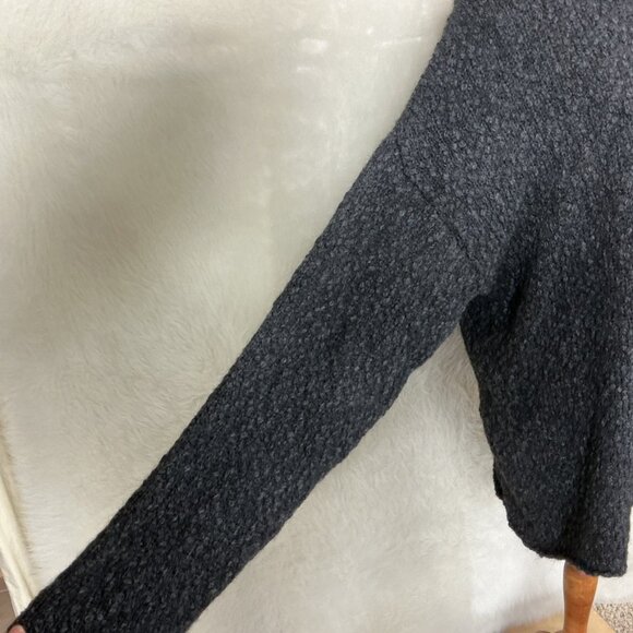 Black Palms Textured Alpaca Superfine Blend Oversize Bubble Sweater Anthracite M - Picture 2 of 8